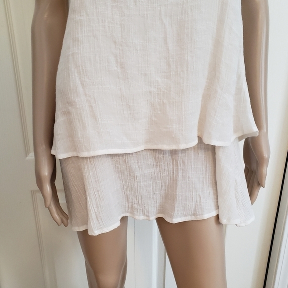 White Linen Tunic Tank Dress Medium - Picture 7 of 16
